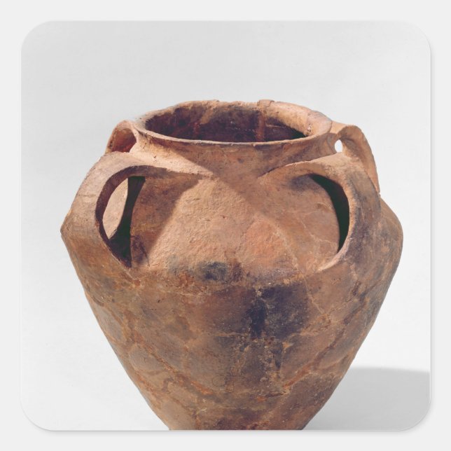 Armorikanisches konisches Glas mit vier Griffen Quadratischer Aufkleber (Vorderseite)