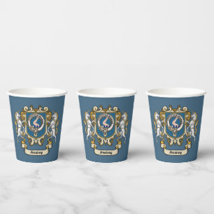 Armstrong Clan Abzeichen Blue Personalisiert Pappbecher