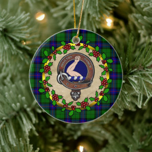 Armstrong Clan Abzeichen & Tartan Personalisiert X Keramik Ornament