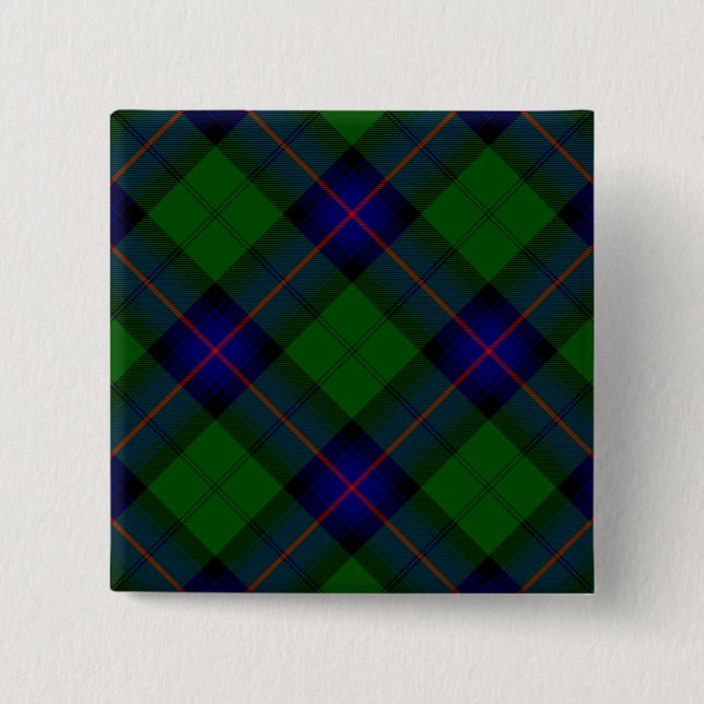 Armstrong Clan Tartan Blau kariert Button (Vorderseite)