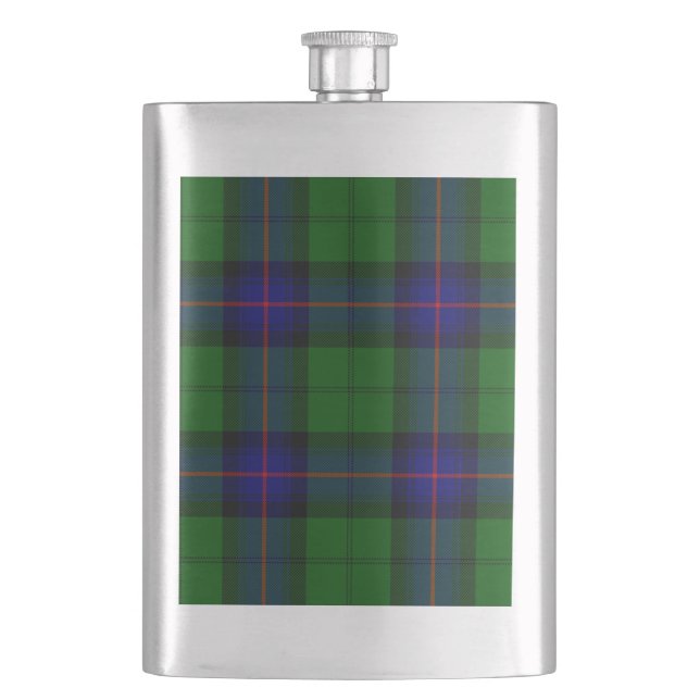 Armstrong Clan Tartan Blau kariert Flachmann (Vorderseite)
