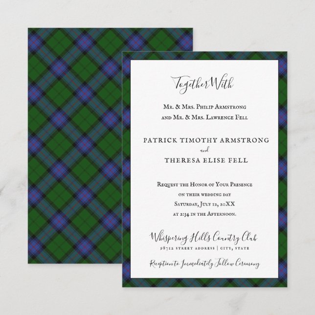 Armstrong Clan Tartan Scottish Plaid Einladung (Vorne/Hinten)