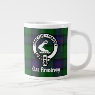 Armstrong Crest Badge and Tartan Jumbo-Tasse