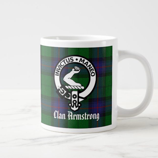 Armstrong Crest Badge and Tartan Jumbo-Tasse (Rechts)