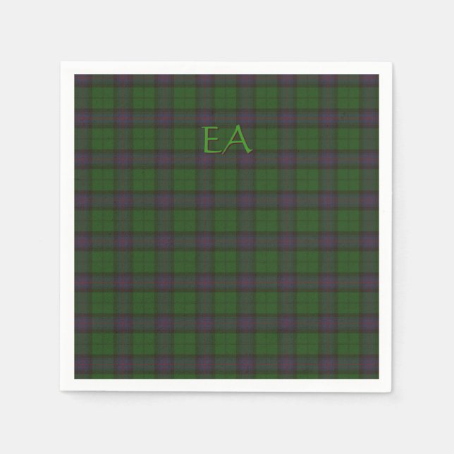 Armstrong Offizieller Clan Tartan mit Ihren Initia Serviette (Vorderseite)