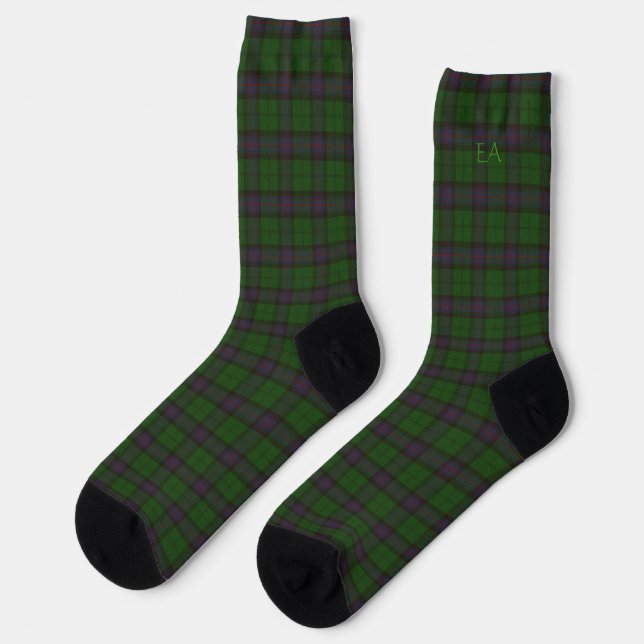 Armstrong Offizieller Clan Tartan mit Ihren Initia Socken (Linkes Detail)