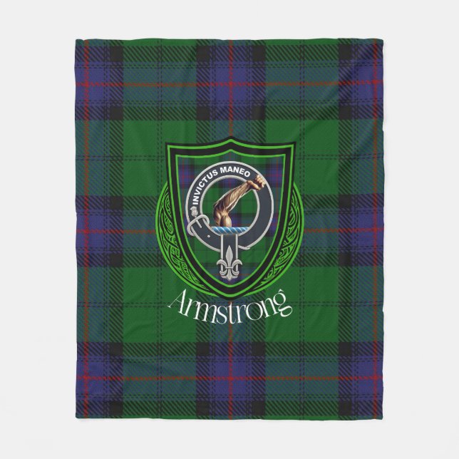 Armstrong-Schottischer-Clan-Tartan-Wappen Fleecedecke (Vorderseite)