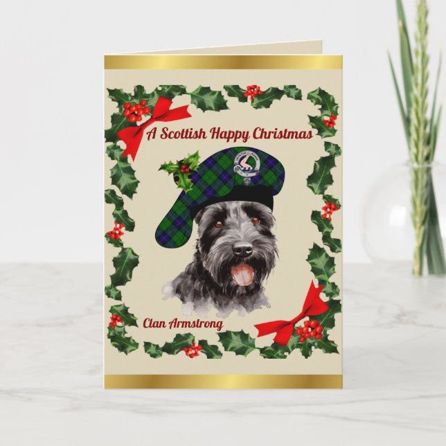 Armstrong Scottie Dog Personalisiert Xmas Karte (Vorderseite)