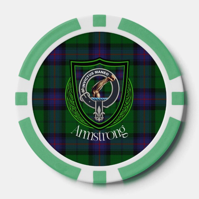 Armstrong Scottish Clan Tartan & Crest Pokerchips (Vorderseite)