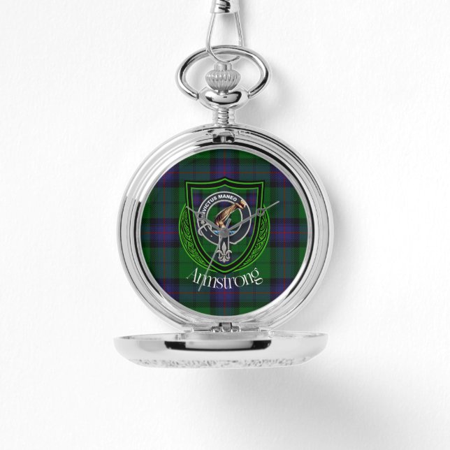 Armstrong Scottish Clan Tartan & Wappen Armbanduhr (Vorderseite)
