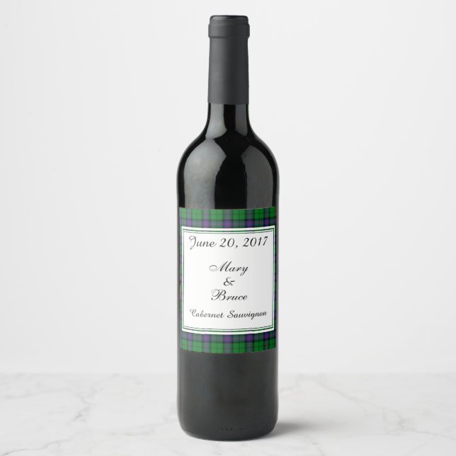Armstrong Scottish Wedding Wine Label Weinetikett (Vorderseite)