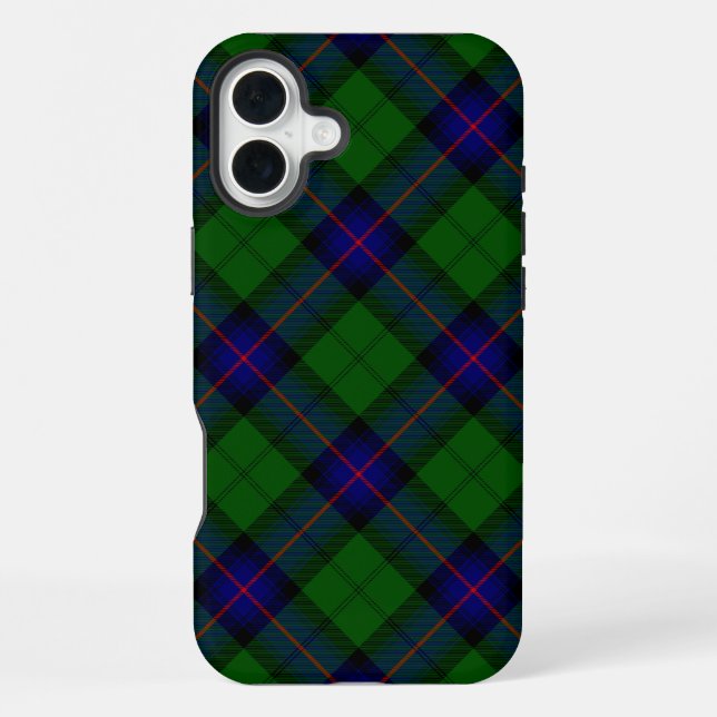 Armstrong-Tartan blau-grün kariert iPhone Hülle (Rückseite)