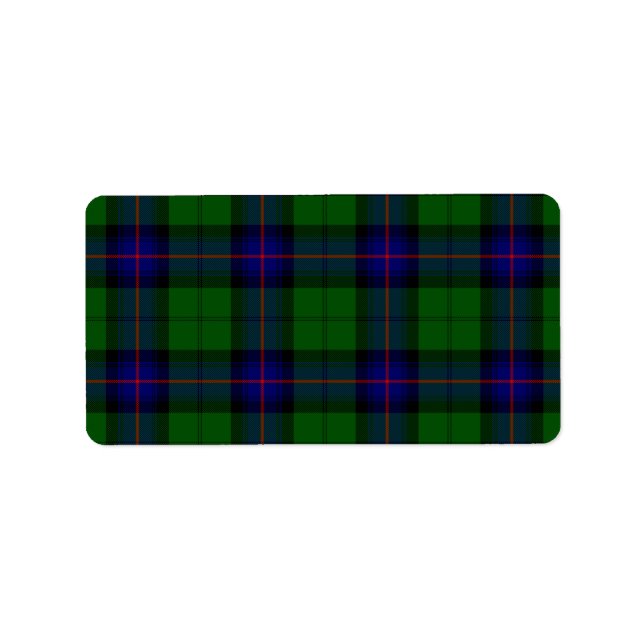 Armstrong Tartan blau und grün kariert Adressaufkleber (Vorne)