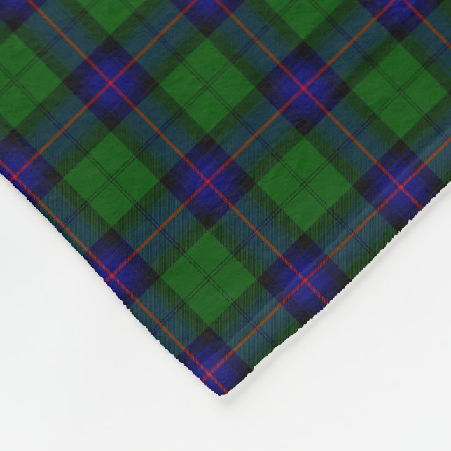 Armstrong Tartan blau und grün kariert Fleecedecke (Ecke)