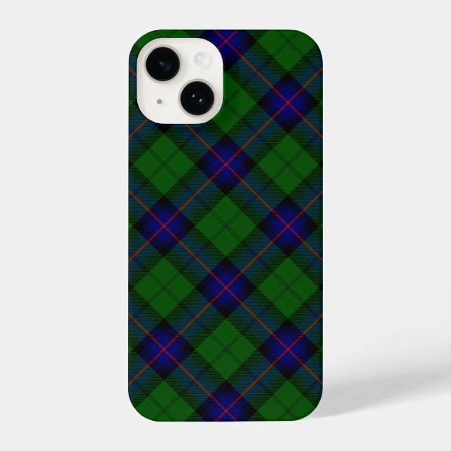 Armstrong Tartan blau und grün kariert iPhone Hülle (Rückseite)