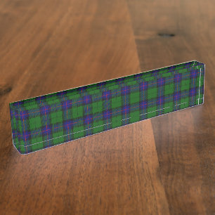 Armstrong Tartan blau und grün kariert Namensplakette