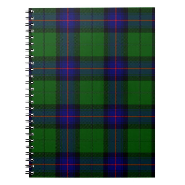 Armstrong Tartan blau und grün kariert Notizblock (Vorderseite)