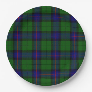 Armstrong Tartan blau und grün kariert Pappteller