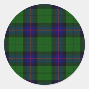 Armstrong Tartan blau und grün kariert Runder Aufkleber