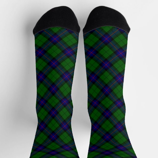 Armstrong Tartan blau und grün kariert Socken (Oben)