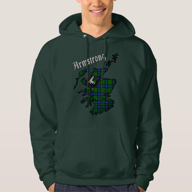 Armstrong Tartan Map & Abzeichen Hoodie (Vorderseite)