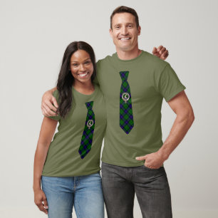 Armstrong-Tartan-Schlips-T-Shirt mit Abzeichen T-Shirt