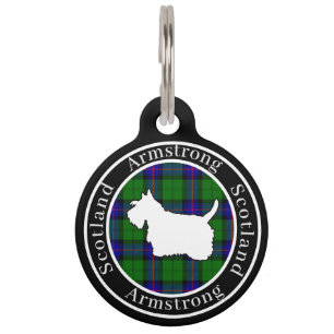 Armstrong Tartan & Scottie Dog Personalisiert Haustiermarke