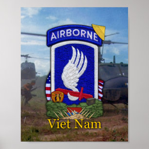 Army 173. ABN BDE Vietnam War Patch Poster