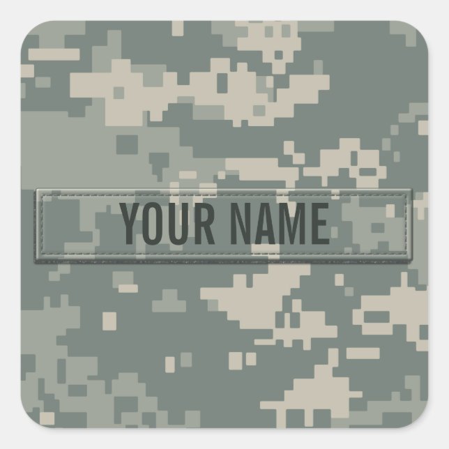 Army ACU Camouflage individuell anpassbar Quadratischer Aufkleber (Vorderseite)