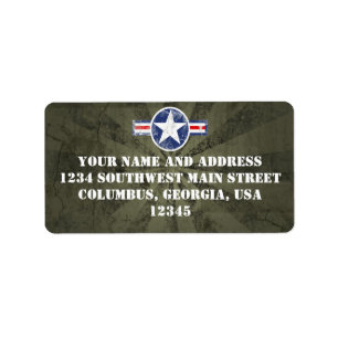 Army Air Corps Vintag Adressaufkleber