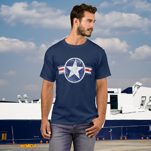 Army Air Corps Vintag Star Patriotic T - Shirt
