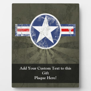 Army Air Corps Vintage Stern Patriotisch Fotoplatte