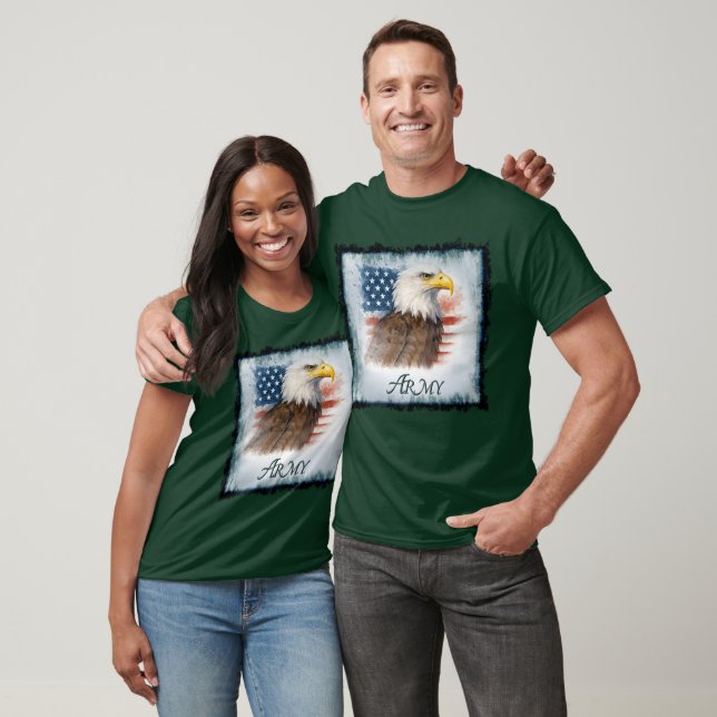 Army American Flag & Eagle T-Shirt (Unisex)