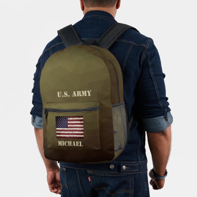 Army brawn Geometric Mesh USA Flag Individuelle Na Bedruckter Rucksack (Insitu (Modell))
