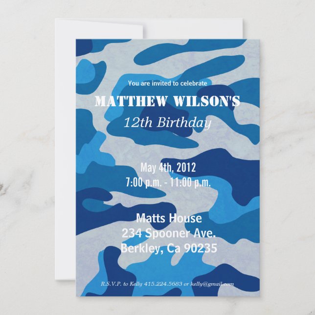 Army Camoflauge Einladung (Vorderseite)