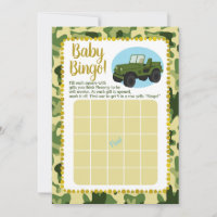 Army Camouflage Baby Shower Bingo Game