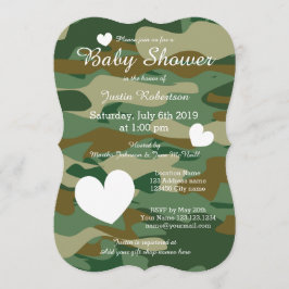 Army Camouflage Babydusche Einladungen mit niedlic