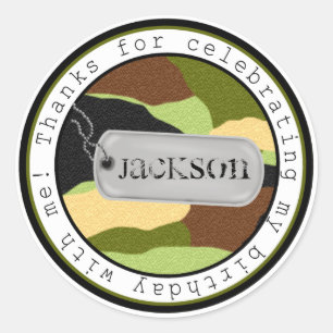 Army Camouflage Dog Tag Stickers