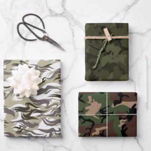 Army Camouflage Pattern Geschenkpapier Set