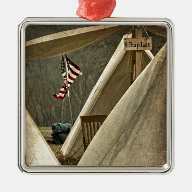 Army Chaplain Silbernes Ornament (Vorne)