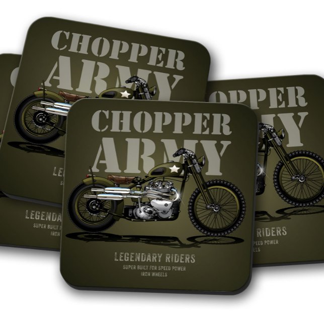Army Chopper Bike Untersetzer | Motorrad-Untersetz (Von Creator hochgeladen)
