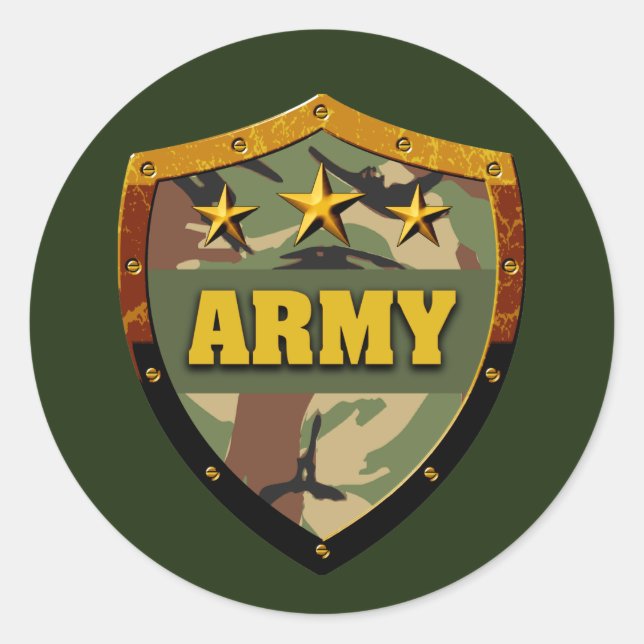 Army Classic Round Sticker (Vorderseite)