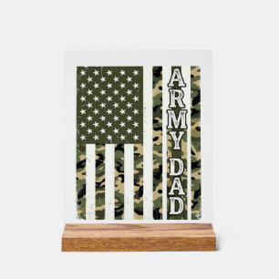 Army Dad Camo Amerikanische Flagge Vintage-Shirt D Acrylschild