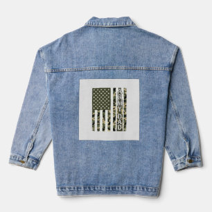 Army Dad Camo Amerikanische Flagge Vintage-Shirt D Jeansjacke