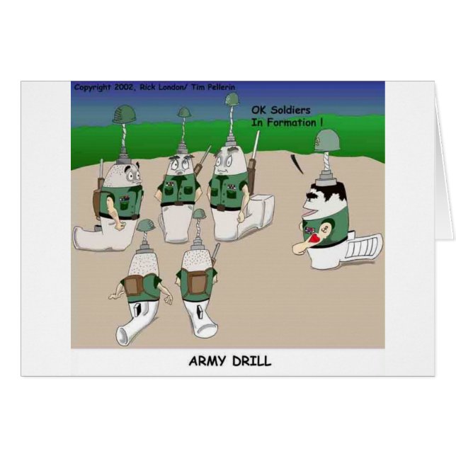 Army Drill Funny Cartoon - Geschenke T-Shirts & Sa (Vorderseite (Horizontal))