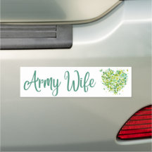Army Ehefrau Green Blume Autoaufkleber