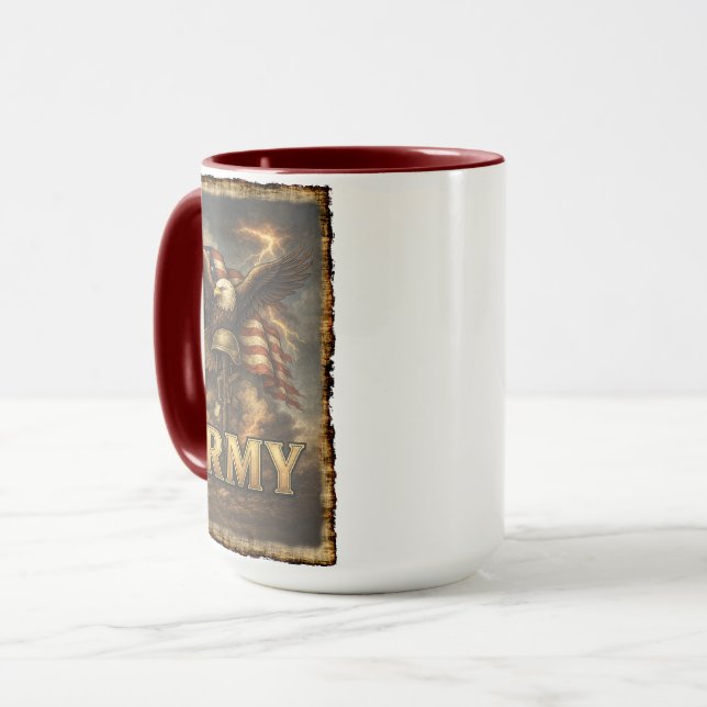 Army Emblem with Flag and Eagle Tasse (Vorderseite Links)