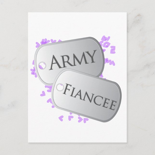 Army Fiancee Dog Tags Postkarte (Vorderseite)