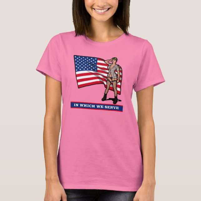 ARMY GIRL MIT FLAG T-Shirt (Vorderseite)
