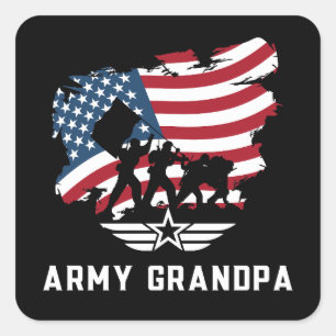 Army Grandpa Quadratischer Aufkleber